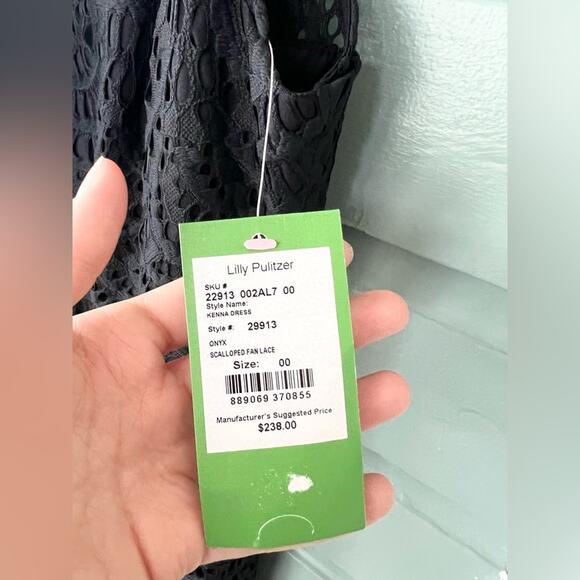 Lilly Pulitzer NWT Kenna dress in onyx black lace dress fall wedding cocktail 00 - Picture 6 of 12